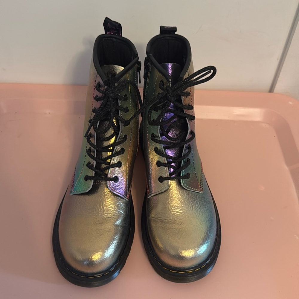 SOLD Dr. Martens RARE Rainbow Crinkle Combat Boots NEW